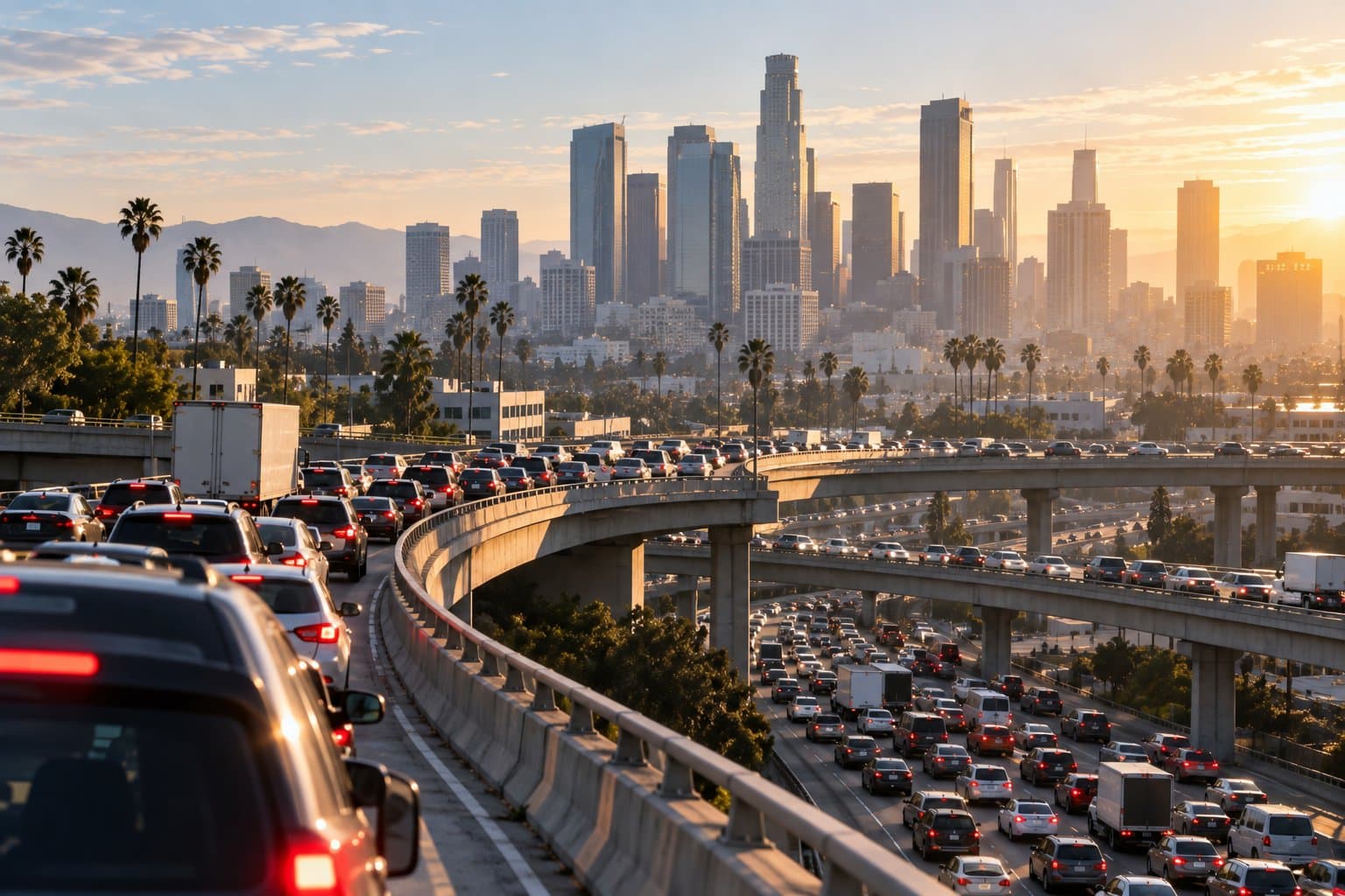 Congested city highway interchange